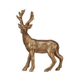 Bronze deer statue on a white background