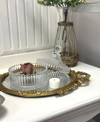 Ribbed Yurt Glass Jar with Lid: Medium