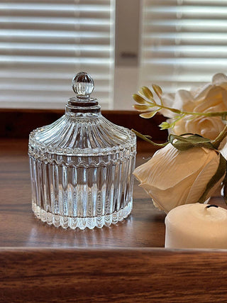 Ribbed Yurt Glass Jar with Lid: Medium