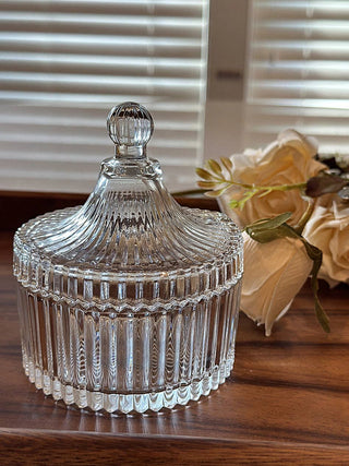 Ribbed Yurt Glass Jar with Lid: Medium