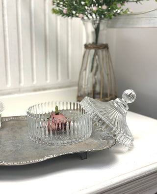 Ribbed Yurt Glass Jar with Lid: Medium