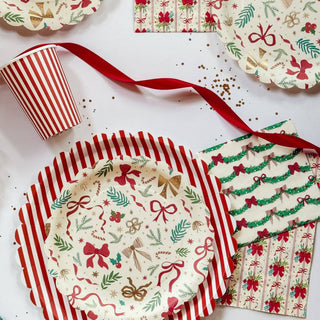 Ribbons & Cheer Gingerbread Bow Beverage Napkins (24pcs)