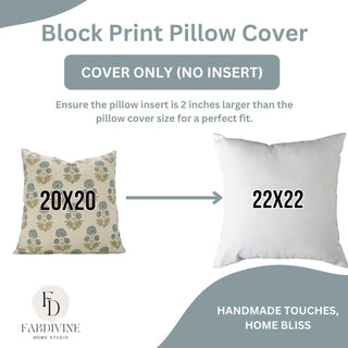 Rishi Print Pillow Blue Both Sides - 22X22