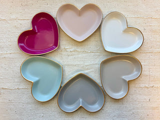 Rounded Ceramic Heart Dish : White