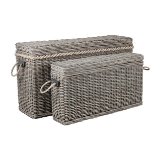 Sabrina Basket Console w/Storage - Kubu Grey