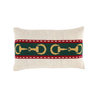 Sale Horse Bit Stripe Pillow: Green