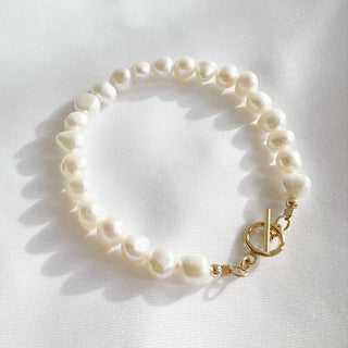 Saltwater Toggle Freshwater Pearl Gold Filled Bracelet