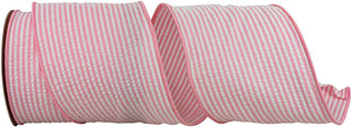 Seersucker Stripe Ribbon Pink 4"x 10yds