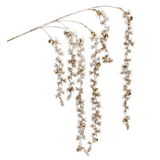 Decorative branch with small flowers and berries on a white background