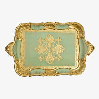 Small Florentine Carved Wood Tray with handles