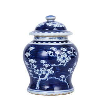 Small Porcelain Temple Jar Blue Plum Blossom