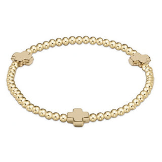 ENewton | egirl Signature Cross Gold Pattern 3mm Bead Bracelet