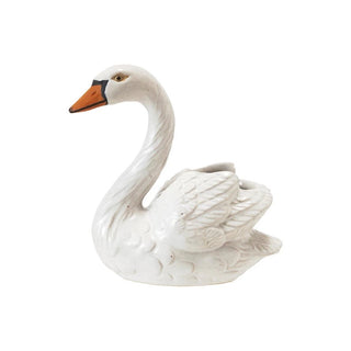 Stoneware Swan Shaped Toothpick Holder, White