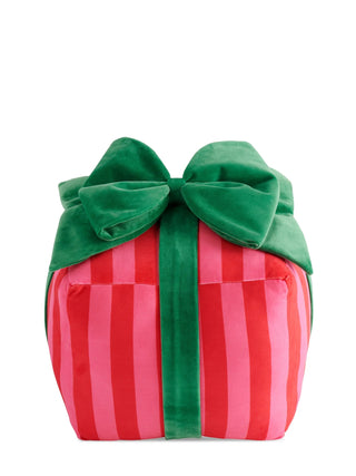 Stripe Gift Box Large Pillow, Red