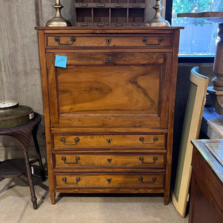 Tall Antique French Secretary in Solid Walnut