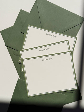 Thank You Notecard No. 13 Set of 6 in Olive