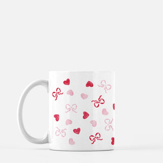 Tiny Hearts and Bows Ceramic Mug : 11 oz