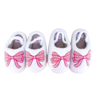 Toddler/Kids Blue Bow Slippers: Medium