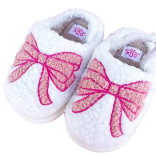 Toddler/Kids Pink Bow Slippers: Small