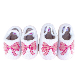 Toddler/Kids Pink Bow Slippers: Small