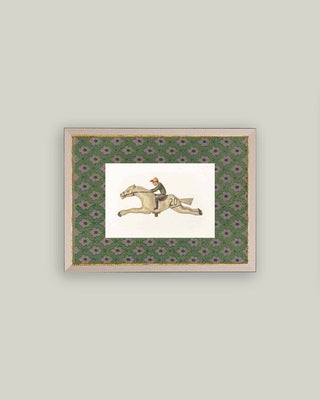 Toy Race Horse Framed Antique Art: 15x11