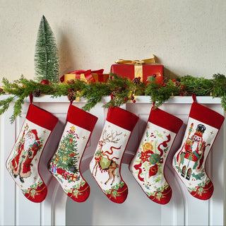 Tree w/Presents Embroidered Stocking