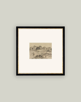 Tuscan Village Framed Antique Art: 8x8