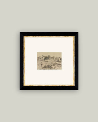 Tuscan Village Framed Antique Art: 8x8