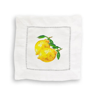 Two Lemons - Linen Cocktail Napkin