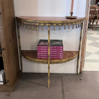 Two - Tier Tassel Demilune Table (Italy)