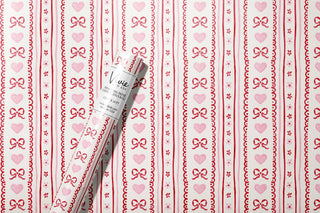 Valentine Bow Heart Stripe Wrapping Paper Roll  