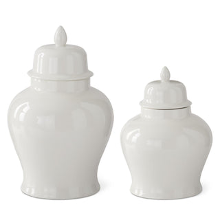 White Ceramic Lidded Ginger Jar