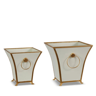White & Gold Metal Container