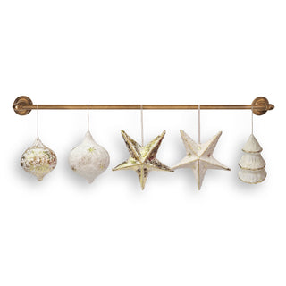 White Paper Mache Star Ornaments: Stars