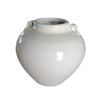 White Porcelain Jar with Two Handles