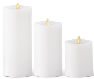 White Wax Pillar Luminara Candle