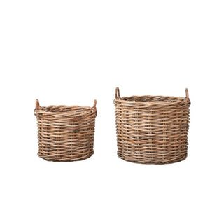 Woven Rattan Basket w/ Handle