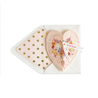 XOXO Pink Heart Love Greeting Card