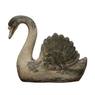 Magnesia Swan Planter-Heavily Distressed Finish