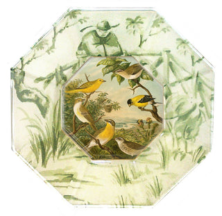 Yellow Birds Decoupage Plate: 5" Octagonal